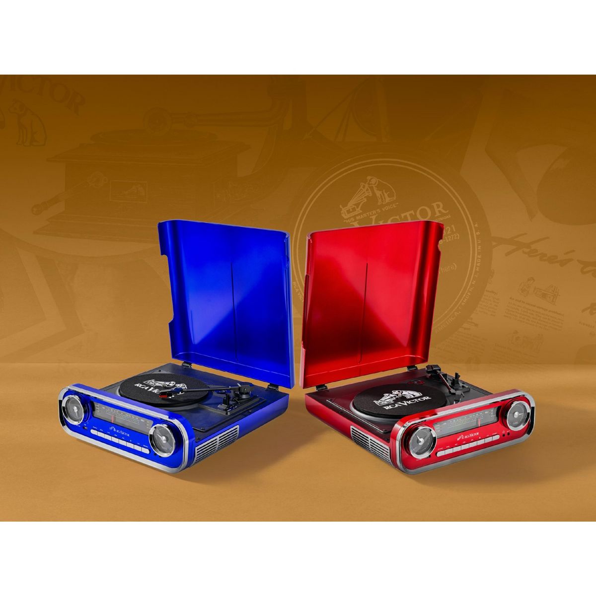 Victor RHRP-3000 Woodward 7-in-1 Turntable Music Center with AudioStream, 3-Speed Vinyl Player, Bluetooth In/Out, FM Radio, USB Recording & Playback