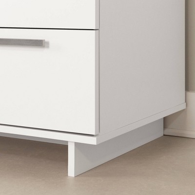 Pure White Vertical 5-Drawer Chest with Metal Handles