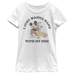 Girl's Disney Hang With My Dog Pluto T-Shirt - 1 of 4