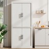 Garvee Tall Kitchen Pantry, Wood Pantry Storage Cabinet with 4 Doors & Adjustable Shelves, Farmhouse Freestanding Pantry Cupboard for Dining - 2 of 4
