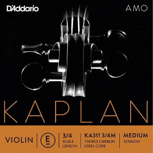 D'Addario Kaplan Amo Series Violin E String 3/4 Size, Medium - 1 of 1