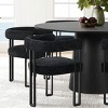 7-Piece Round Dining Table Set with 6 Upholstered Chenille Chairs, 52” Modern Pedestal Table with Metal Leg Dining Chairs for Kitchen-Maison Boucle - 2 of 4