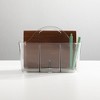 mDesign Small Plastic Caddy Tote for Desktop Office Supplies, 2 Pack, Clear - 3 of 4