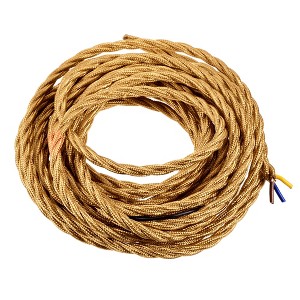 Unique Bargains Twisted Cloth Covered Braided Lamp Fan Electrical Wire 18AWG - 1 of 4