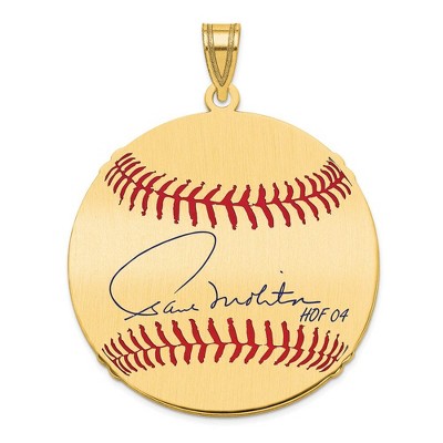 Black Bow Jewelry 14K Gold Plated Paul Molitor Signature LG Enamel Baseball Pendant