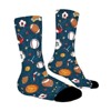 Sports Pattern Women Printed Crew Socks Funny Funky Socks Soft Polyester Novelty Gifts for Artists Men - 3 of 4
