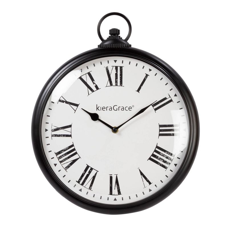 Kiera Grace 13&#34; Antique Wall Clock Black/White, 1 of 6