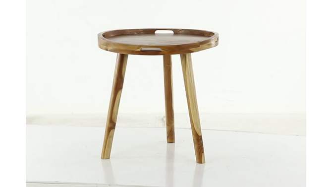 Contemporary Teak Wood Tray Accent Table Brown - Olivia &#38; May, 2 of 8, play video