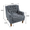 Comfortable Accent Chair for Living Room, Upholstered Armchair with Footrest, Tufted Back and Brass Stud Trim-The Pop Home - 4 of 4
