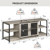 TV Stand for 65 inch TV with Mesh Door, Grey TV Entertainment Center with Storage, Industrial TV Console Table for Living Room, Rustic Grey - 2 of 4