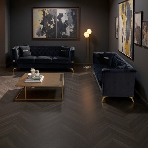 3-Seater Velvet Plush Sofa Set with Gold Metal Legs & Stylish Design - 1 of 4