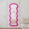 ACEPANO 62.99 in. H Flannel Full Length Wave Floor Mirror with Stand for Bedroom & Living Room-Rose - 3 of 4