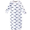 Touched by Nature Baby Organic Cotton Long-Sleeve Gowns 3pk, Blue Whale, 0-6 Months - 2 of 4