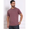 INSPIRE CHIC Men's Crew Neck Short Sleeve Solid Color Retro Style Casual T-Shirts - 4 of 4