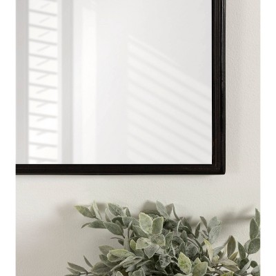 Caskill Black Arched Wall Mirror with Wood Frame