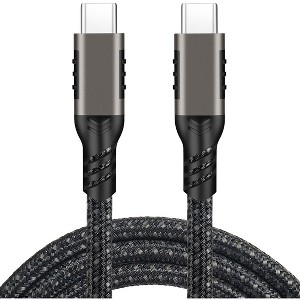 USB-C Cable, Nakedcellphone Rugged Short 8.5 Inch Cord [TYPE-C to Type-C] Fast Charge/Sync Compatible with Apple iPhone 16 Pro Max Samsung Galaxy S24 - 1 of 4