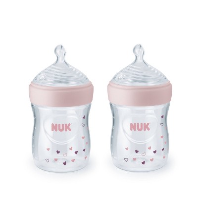 NUK 2pk Simply Natural Bottle with SafeTemp - Pink - 5oz