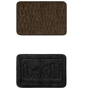 Unique Bargains 2Pcs Memory Foam Water Absorbent Quick Dry Non-Skid Bottom Soft Bathroom Rugs - 1 of 4