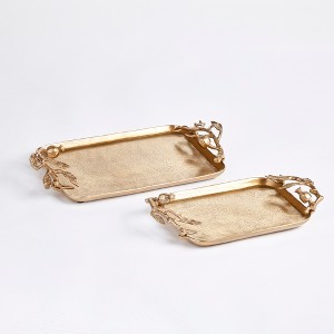 Plum & Post Pomegranate Branch Decorative Trays Set of 2 - 1 of 4
