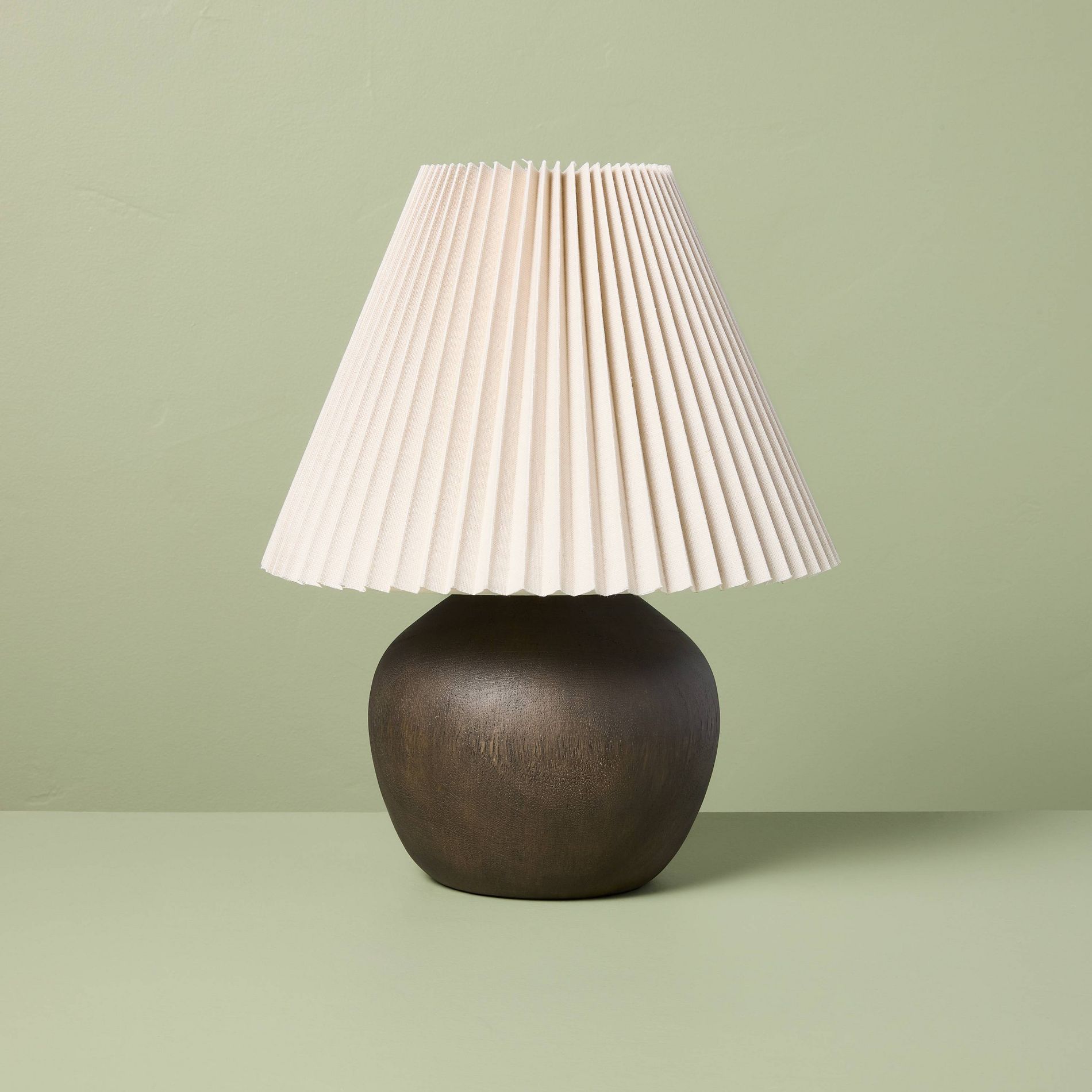 Dark Wood with Pleated Shade Table Lamp - Hearth & Hand™ with Magnolia