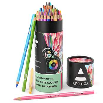 Arteza Pastel Colored Pencils, Set of 50, Triangular Grip, Pre-Sharpened Coloring  Pencils, Art Supplies for Coloring and Drawing