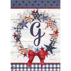 Briarwood Lane Everyday Garden Flag 12x18 For Outdoor American Wreath Monogram G Garden Flag Flags For Outside - 1 of 4