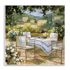 Stupell Industries Tuscan Terrace Vineyard French Picnic Courtyard Villa Scenery, 12" x 12" - 1 of 4