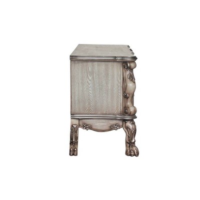 63" Vintage Bone White Ornate Vanity Desk with Claw Legs
