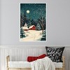 Amanti Art Red Houses and Snowy night sky by Pictufy Studio Canvas Wall Art Print Framed - 4 of 4