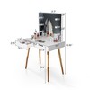 Whizmax Vanity Table With 6 LED Light Makeup Mirror 2 Drawers -USB Port Makeup Dressing Desk, White - 2 of 4
