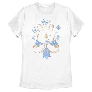 Womens Winnie the Pooh Snowy Days Warm Scarf T Shirt - 1 of 4