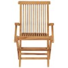 vidaXL 3 pcs Folding Patio Chairs - Solid Teak Wood, Weather Resistant, Portable - Suitable for Outdoor Garden & Indoor - 3 of 4