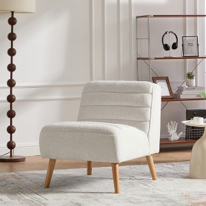 Lycvki 24.4" W Modern Accent Chair with  Metal Legs for Living Room, - 1 of 4