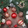 Aoibox 80mm Christmas Balls 12 Pack Shatterproof Plastic Ornaments Red Gold Hanging Tree Decorations for Holiday Party Wedding - 4 of 4