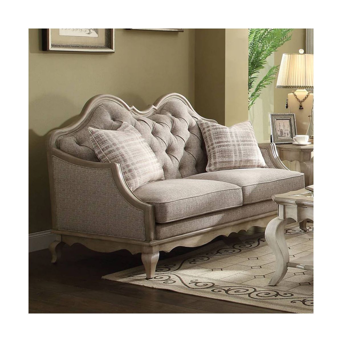 Acme Furniture Chelmsford Sofa Beige Fabric/Antique Taupe - thumbnail 5