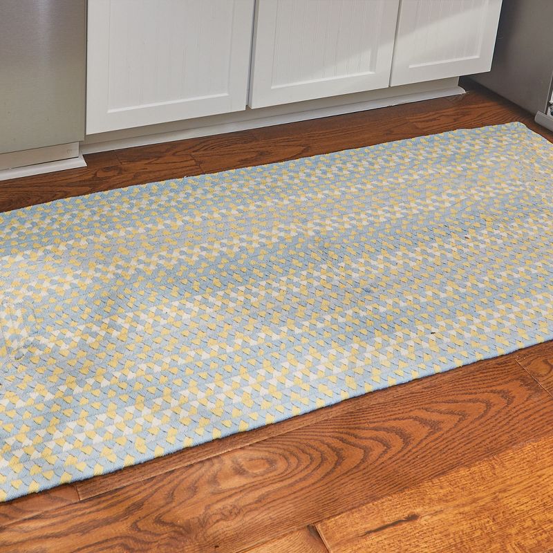 Park Designs Blue and Yellow Cottage Braided Rectangle Rug Runner 2 ft x 6 ft, 2 of 4