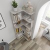 Okak 6 Tier Freestanding L-Shaped Bookshelf Corner Organizer,Wooden Display Bookcase with Anti-Tip Device for Home Office,Study - 4 of 4