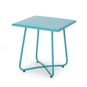 Vynxaria Patio End Tables - 18-Inch Modern Side Table with X-Shape Base, Complementing Finish - 1 of 4