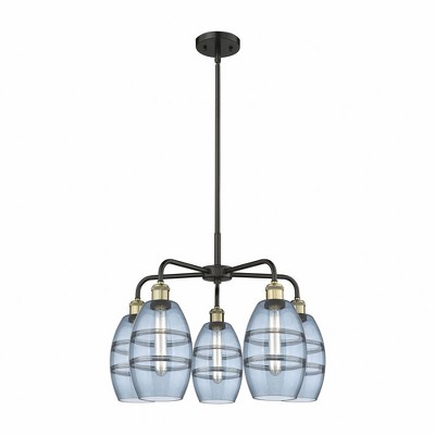 Vaz - 5 Light Stem Hung Chandelier In Industrial Style-13.63 Inches Tall and 23.88 Inches Wide
