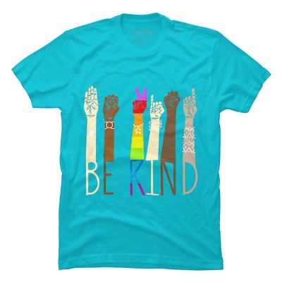 Adult Design By Humans Pride Be Kind Sign Language By Avocato T-Shirt