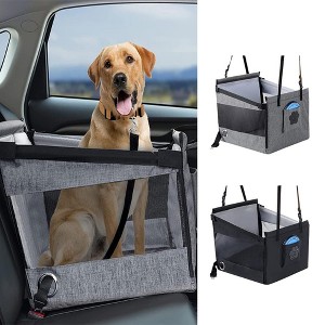 Removable Backseat Dog Hammock with Breathable Mesh,Dog Car Seat,Portable Foldable Waterproof Pet Travel Bags, for Car SUV Truck Back Seat Grey - 1 of 4