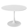 42.13" Modern Round Dining Table with Criss Cross Leg,Four Patchwork Tabletops with  Solid Wood Veneer Table Top,Metal Base Dining Table-Maison Boucle - 3 of 4