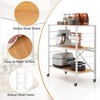 Tangkula 3-Tier Folding Shelf Free DIY Design Shelving Unit w/ 4 Universal Wheels Kitchen - 4 of 4