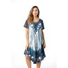 Riviera Sun Tie Dye Summer Dress with Raglan Eyelet Sleeve & Embroidery - 2 of 3