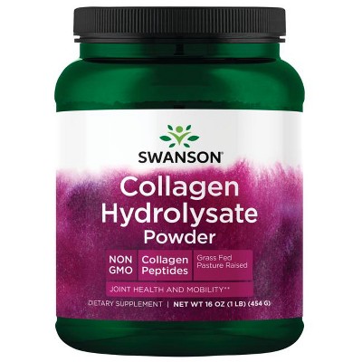 Swanson Collagen Hydrolysate Powder - Collagen Peptides 16 oz Pwdr.