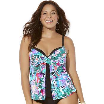 Swimsuits For All Women's Plus Size Bra Sized Sweetheart Underwire