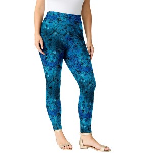 Roaman's Women's Plus Size Side Pocket Essential Legging - 1 of 4