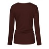 Maternity Shirt Side Button and Ruched Maternity Tunic Tops - 4 of 4
