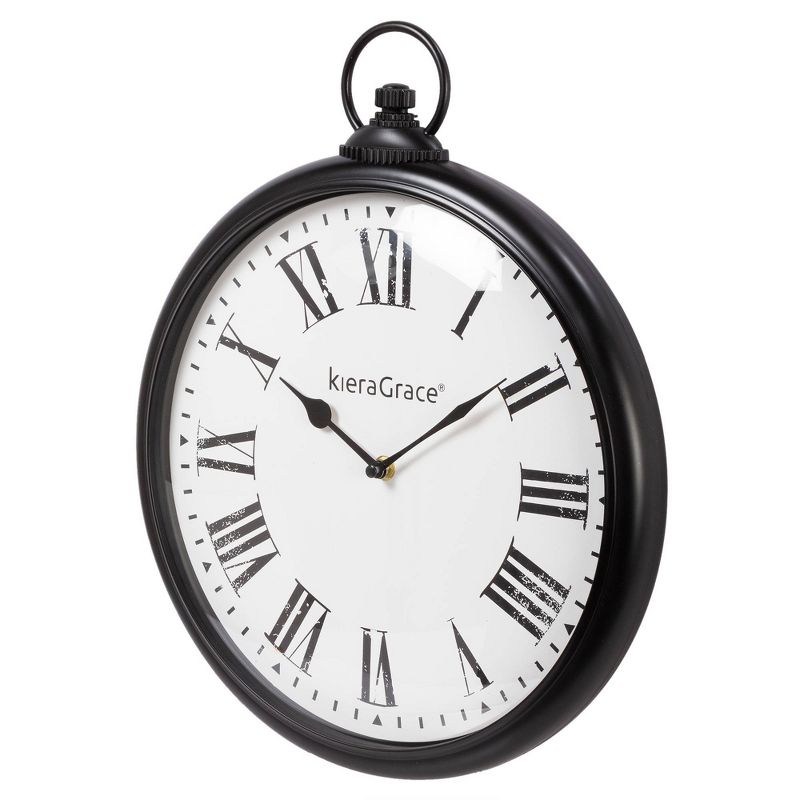 Kiera Grace 13&#34; Antique Wall Clock Black/White, 2 of 6