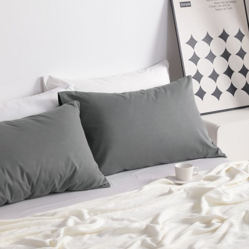 2 Pack King Cotton Pillowcases Breathable And Soft Bed Pillow Cases With Envelope Closure 20x36 Inches Smoke Gray Ntbay Target